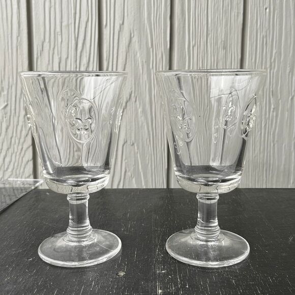 La Rochère Fleur-de-Lis French Wine Glasses Set of 2 - Vintage-Inspired - Picture 5 of 12